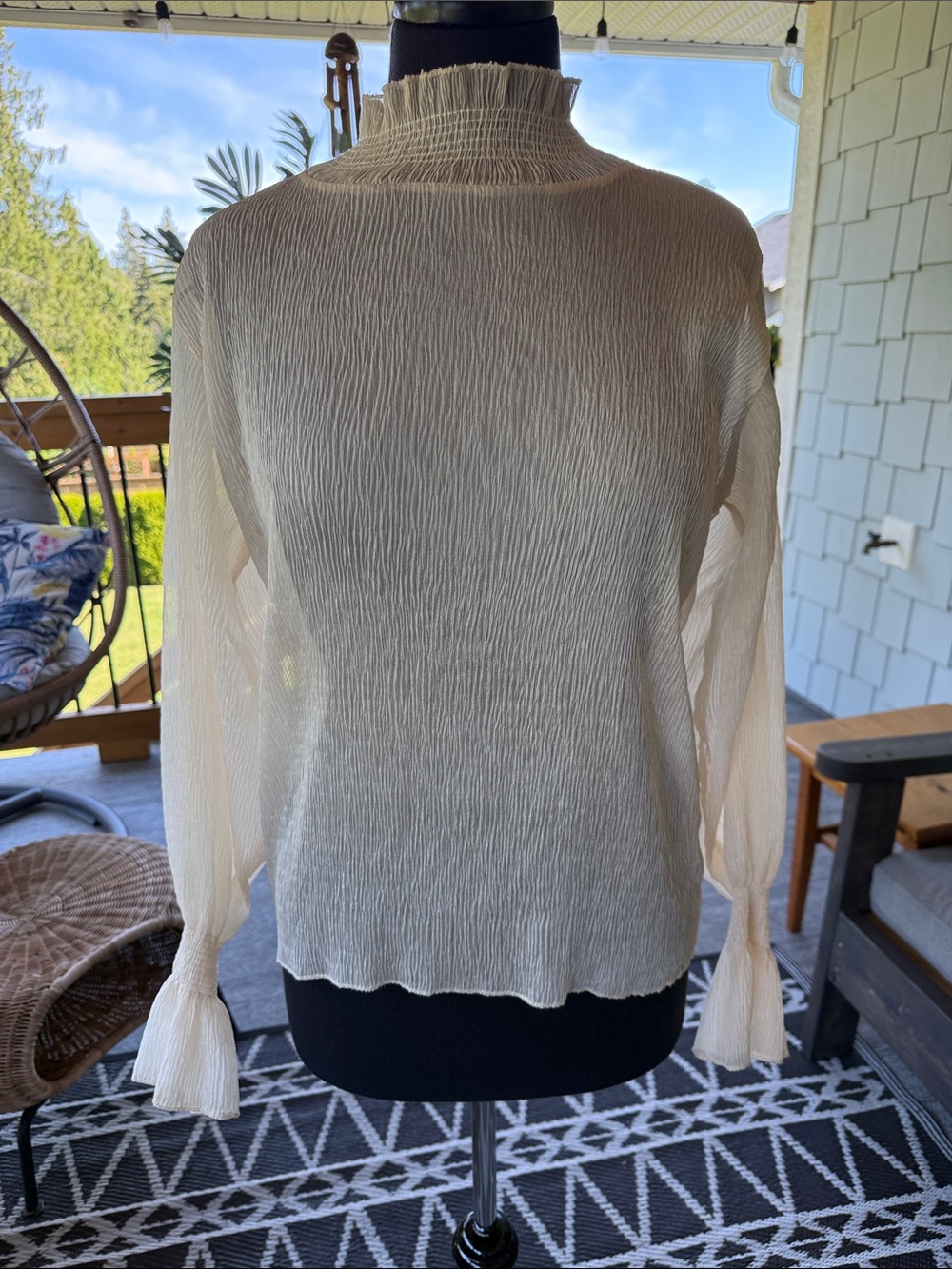 Oak + Fort | Sheer Crinkle Long Sleeve